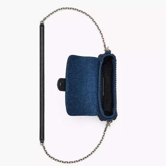 NWT!NEW!Marc Jacobs The Crystal Denim Clover Shoulder Bag -2 straps 3 uses - Picture 4 of 10